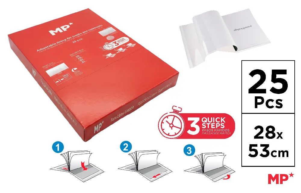 COUVRE-LIVRES 28 x 53 cm PACK 25 Unités.