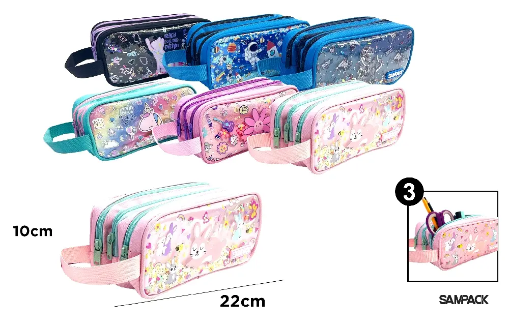 SAMPACK TROUSSE À TROIS FERMETURES ÉCLAI